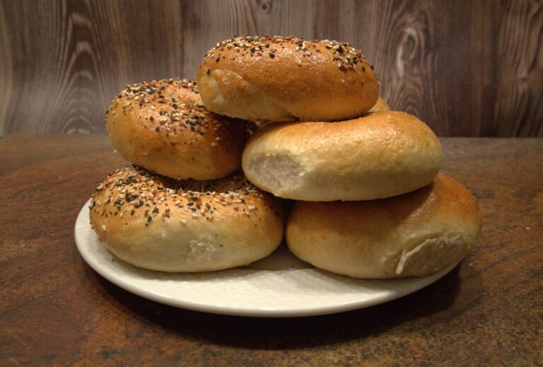 bagels on a plate