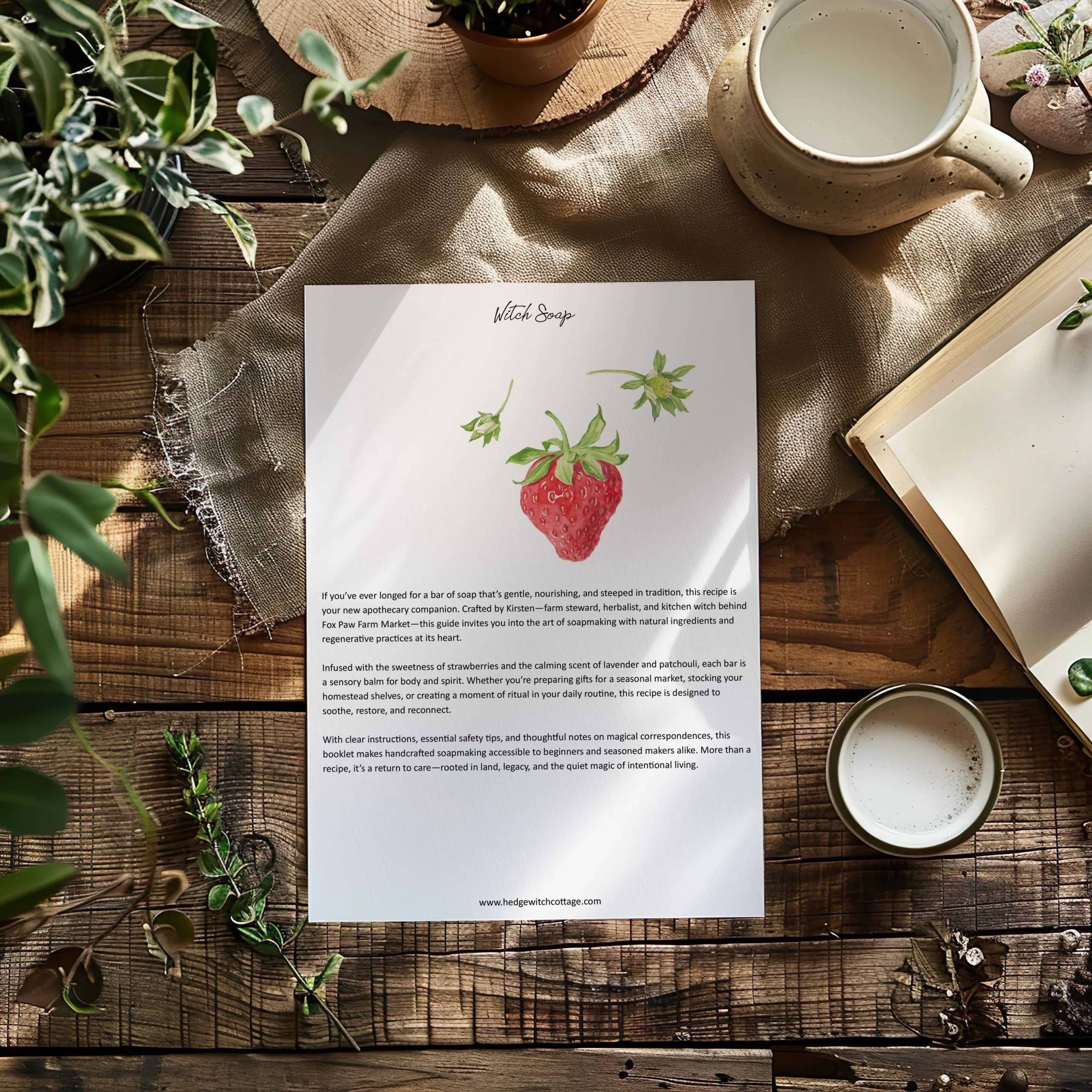 Witch Soap a Lavender, Patchouli & Strawberry Soap | Cold Process Recipe Booklet (Digital PDF)