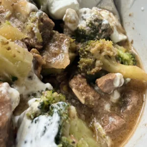 Keto Slow Cooker Chinese Peanut Garlic Beef Dinner Recipe